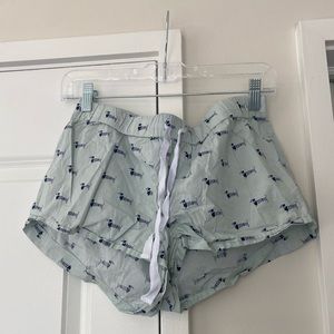 J CREW Mint Green Dog Pattern PJ Shorts